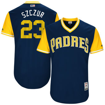 Men's San Diego Padres Matt Szczur Szczur Majestic Navy 2017 Players Weekend Authentic Jersey