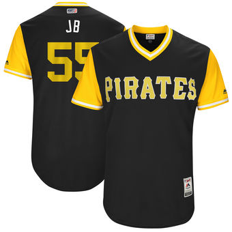 Men's Pittsburgh Pirates Josh Bell JB Majestic Black 2017 Players Weekend Authentic Jersey