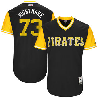 Men's Pittsburgh Pirates Felipe Rivero Nightmare Majestic Black 2017 Players Weekend Authentic Jersey