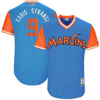 Men's Miami Marlins Dee Gordon Varis Strange Majestic Blue 2017 Players Weekend Authentic Jersey