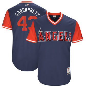 Men's Los Angeles Angels Garrett Richards Garrrrrett Majestic Navy 2017 Players Weekend Authentic Jersey