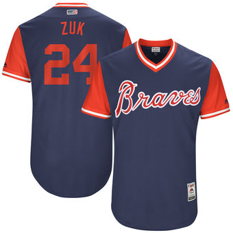 Men's Atlanta Braves Kurt Suzuki Zuk Majestic Navy 2017 Players Weekend Authentic Jersey