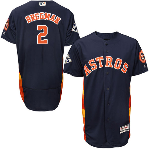 Men's Houston Astros #2 Alex Bregman Navy Blue Flexbase Authentic Collection 2017 World Series Bound Stitched MLB Jersey