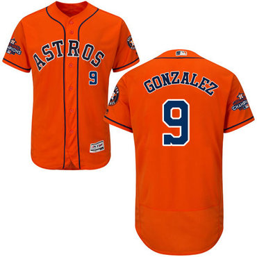 Men's Houston Astros #9 Marwin Gonzalez Orange Flexbase Authentic Collection 2017 World Series Champions Stitched MLB Jersey