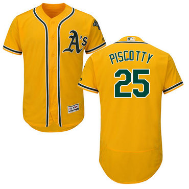 Oakland Athletics #25 Stephen Piscotty Gold Flexbase Authentic Collection Stitched MLB Jersey