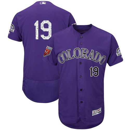 Colorado Rockies #19 Charlie Blackmon Purple 2018 Spring Training Authentic Flex Base Stitched MLB Jersey