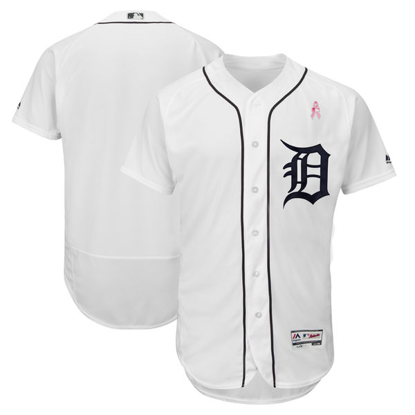 Detroit Tigers Blank Whites 2018 Mother's Day Flexbase Jersey