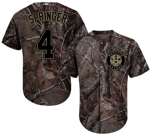 Houston Astros #4 George Springer Camo Realtree Collection Cool Base Stitched MLB Jersey