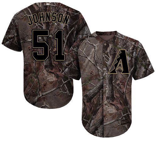 Arizona Diamondbacks #51 Randy Johnson Camo Realtree Collection Cool Base Stitched MLB Jersey