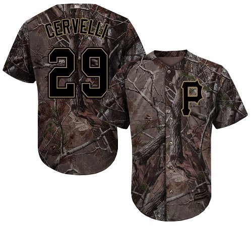 Pittsburgh Pirates #29 Francisco Cervelli Camo Realtree Collection Cool Base Stitched MLB Jersey