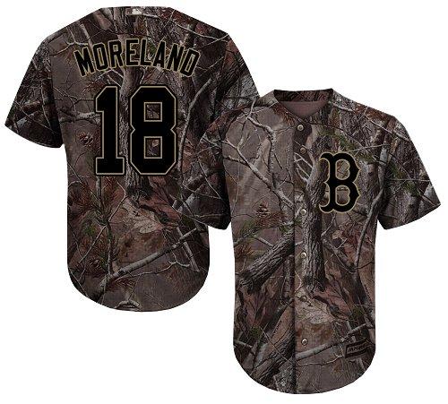 Boston Red Sox #18 Mitch Moreland Camo Realtree Collection Cool Base Stitched MLB Jersey