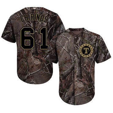 Texas Rangers #61 Robinson Chirinos Camo Realtree Collection Cool Base Stitched Baseball Jersey