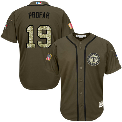 Texas Rangers #19 Jurickson Profar Green Salute to Service Stitched Baseball Jersey