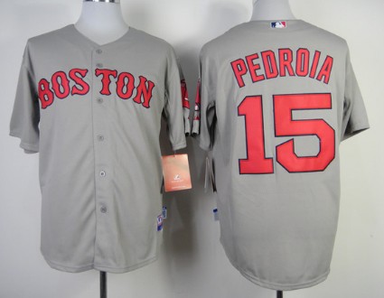 Boston Red Sox #15 Dustin Pedroia 2014 Gray Jersey