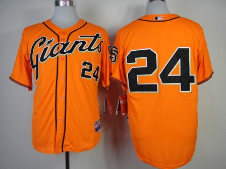 San Francisco Giants #24 Willie Mays Orange Cool Base Jersey