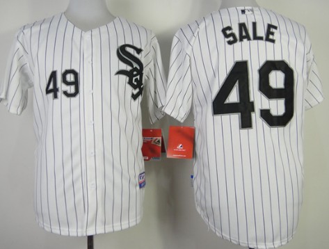 Chicago White Sox #49 Chris Sale White With Black Pinstripe Jersey