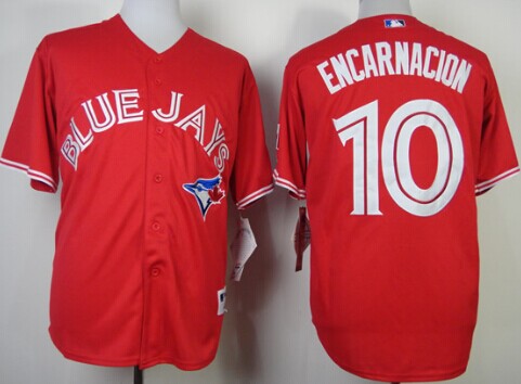 Toronto Blue Jays #10 Edwin Encarnacion Red Jersey