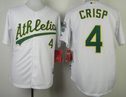 Oakland Athletics #4 Coco Crisp White Jersey