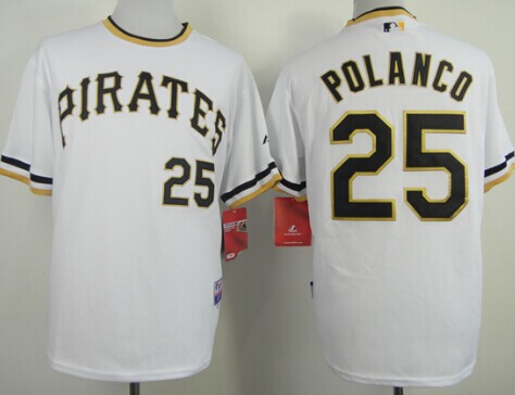 Pittsburgh Pirates #25 Gregory Polanco White Pullover Cool Base Jersey