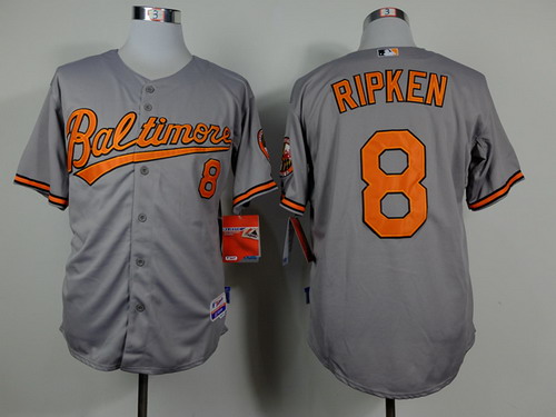 Baltimore Orioles #8 Cal Ripken Gray Cool Base Jersey