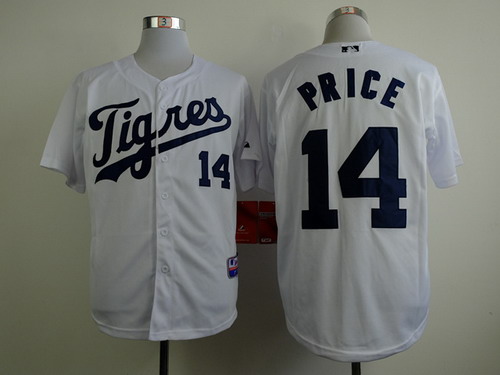 Detroit Tigers #14 David Price 2013 White Jersey