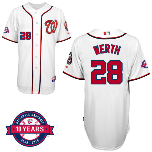 Washington Nationals #28 Jayson Werth White 10TH Jersey