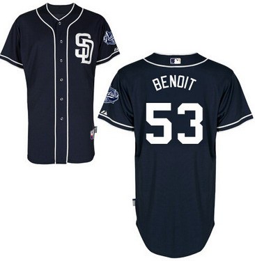 San Diego Padres #53 Joaquin Benoit Navy Blue Jersey