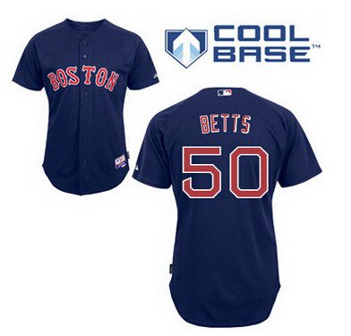 Boston Red Sox #50 Mookie Betts Navy Blue Jersey