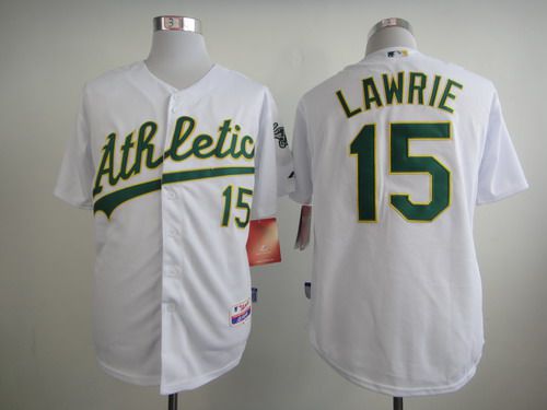 Men's Oakland Athletics #15 Brett Lawrie White Jersey