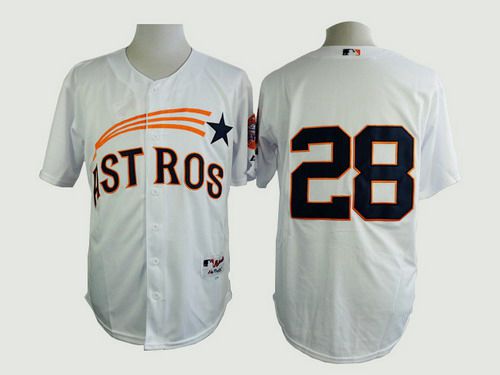 Men's Houston Astros #28 Colby Rasmus 1972 White Turn Back The Clock Jersey