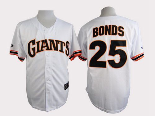 Men's San Francisco Giants #25 Barry Bonds 1989 Turn Back The Clock White Throwback Jersey