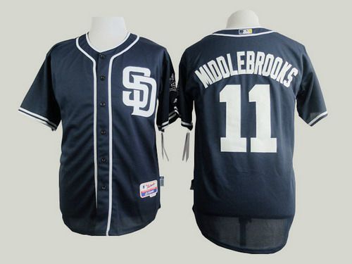 Men's San Diego Padres #11 Will Middlebrooks Navy Blue Jersey