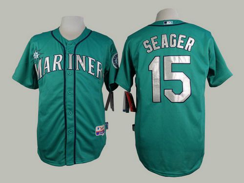 Men's Seattle Mariners #15 Kyle Seager Green Jersey