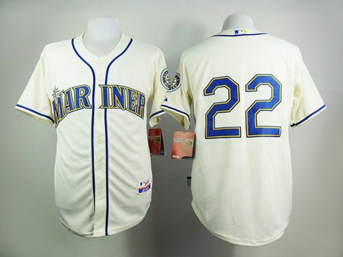 Men's Seattle Mariners #22 Robinson Cano Cream Jersey