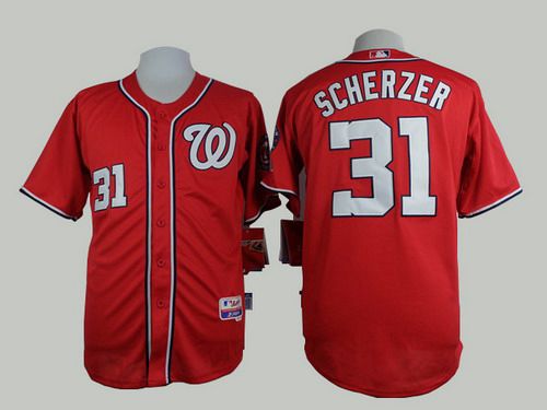 Men's Washington Nationals #31 Max Scherzer Red Jersey