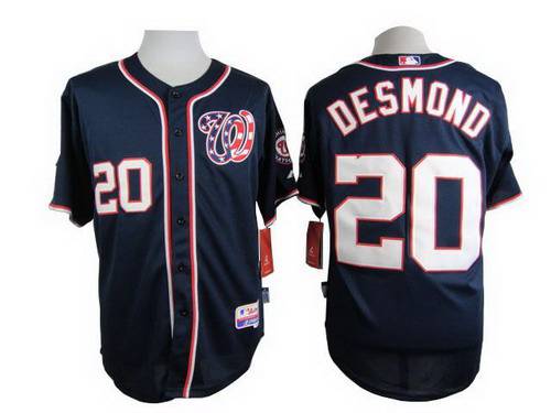 Men's Washington Nationals #20 Ian Desmond Navy Blue Jersey