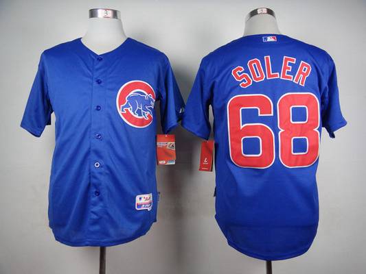 Men's Chicago Cubs #68 Jorge Soler Blue Jersey