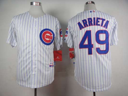 Men's Chicago Cubs #49 Jake Arrieta White Jersey