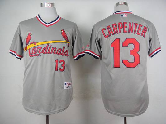 Men's St. Louis Cardinals #13 Matt Carpenter 1978 Gray Pullover Jersey