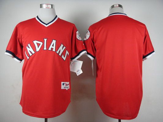 Men's Cleveland Indians Blank 1974 Turn Back The Clock Red Jersey