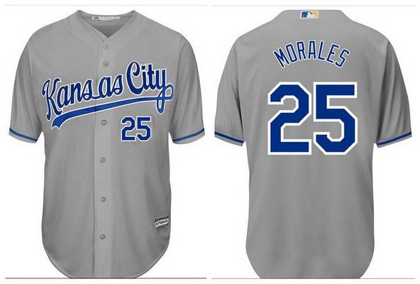 Men's Kansas City Royals #25 Kendrys Morales Gray Jersey