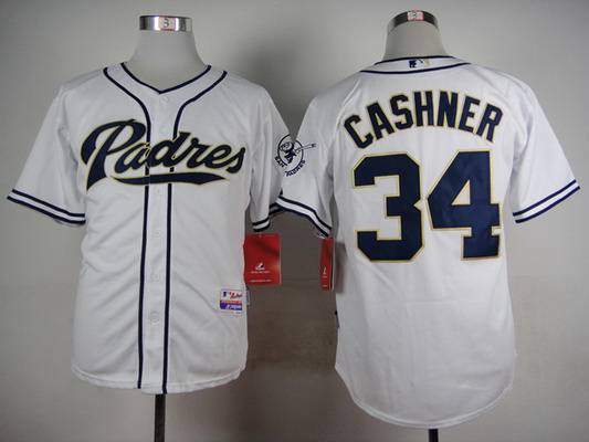 Men's San Diego Padres #34 Andrew Cashner White Jersey