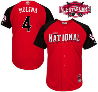 National League St. Louis Cardinals #4 Yadier Molina 2015 MLB All-Star Red Jersey