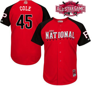 National League Pittsburgh Pirates #45 Gerrit Cole Red 2015 All-Star Game Player Jersey