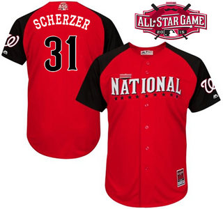 National League Washington Nationals #31 Max Scherzer Red 2015 All-Star Game Player Jersey