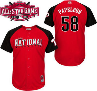 National League Philadelphia Phillies #58 Jonathan Papelbon Red 2015 All-Star Game Player Jersey