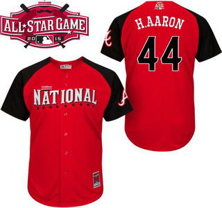 National League Atlanta Braves #44 Hank Aaron Red 2015 All-Star Game Player Jersey