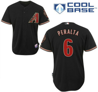 Men's Arizona Diamondbacks #6 David Peralta Alternate Black MLB Cool Base Jersey