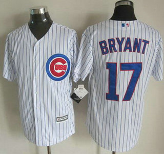 Men's Chicago Cubs #17 Kris Bryant Home White 2015 MLB Cool Base Jersey