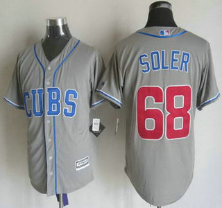 Men's Chicago Cubs #68 Jorge Soler Alternate Gray 2015 MLB Cool Base Jersey